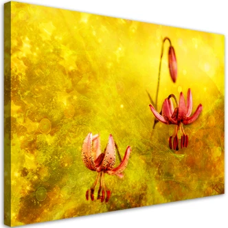 Leinwandbild, Tulpenblüten Natur Gelb 