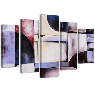Leinwandbild 5 teilig, Violette Abstraktion 