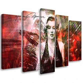 Leinwandbild 5 teilig, Marilyn Monroe 