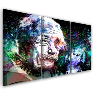 Leinwandbild 3-teilig, Albert Einstein 