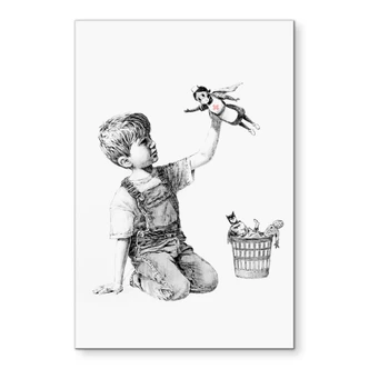 Wandbild Banksy - Real Hero - Alu-Dibond 