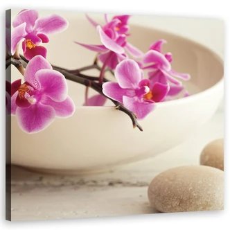 Leinwandbild, Rosa Orchideen Vase 