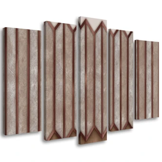 Leinwandbild 5 teilig, Buntes 3D -Fenster 