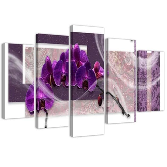 Leinwandbild 5 teilig, Veilchenorchidee 