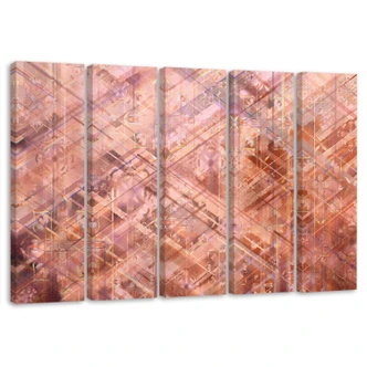 Leinwandbild 5 teilig, Abstrakte geometrische Formen 