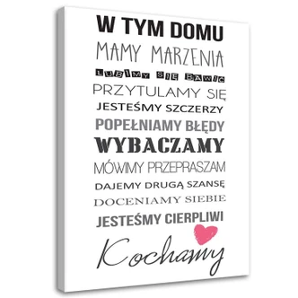 Leinwandbild, In diesem Haus Typografie 