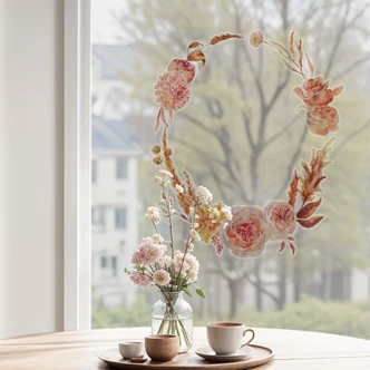 Fensterbild Blütentraum in Pastell Fensterbild Blütentraum in Pastell