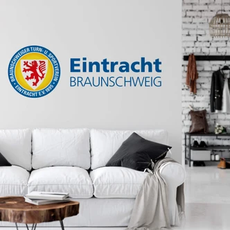 Wandtattoo Eintracht Braunschweig Logo mit Schriftzug 