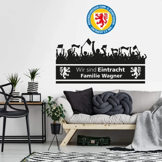 Wandtattoo Eintracht Braunschweig Wir sind Eintracht Wunschtext mit Logo farbig 