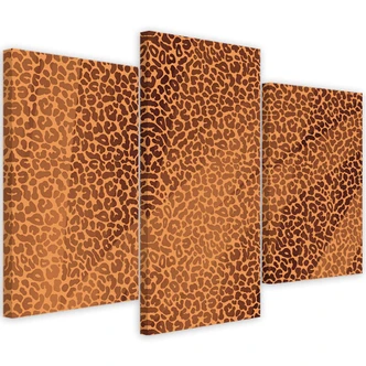 Leinwandbild 3 teilig, Leopard Leopard Pelfpatches Muster 