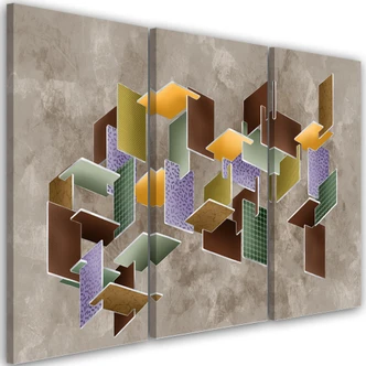 Leinwandbild 3 teilig, 3D -Rätsel 