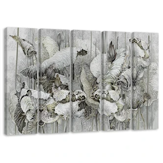 Leinwandbild 5 teilig, Saint Lotos Blumen 