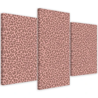Leinwandbild 3 teilig, Leopard Leopard Pelfpatches Muster 
