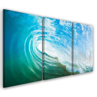 3-delige canvas print Golven Zee Natuur 