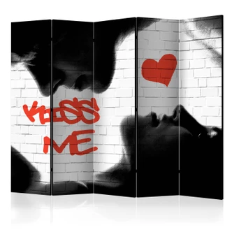 Kamerscherm - Kiss me , 5-delig - 225x172 cm 
