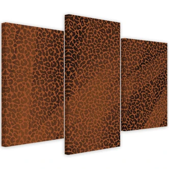 Leinwandbild 3 teilig, Leopard Leopard Pelfpatches Muster 