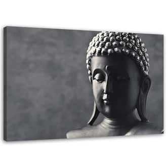 Leinwandbild, Buddha auf grauem Hintergrund 