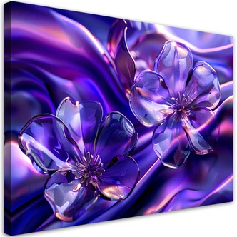 Leinwandbild, Lila Glasblumen 