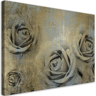 Canvas schilderij, Gouden rozen 