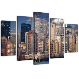 Leinwandbild 5 teilig, Stadt New York Manhattan 