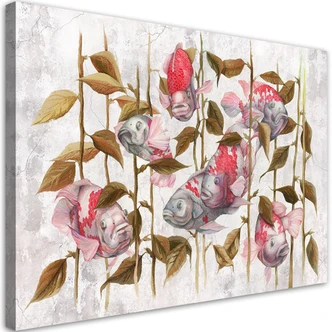 Canvasbillede, farverig koi karpe 