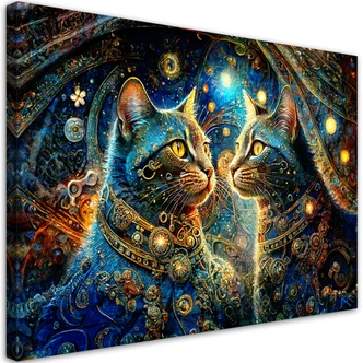 Leinwandbild, Katze Tiere Abstraktion 