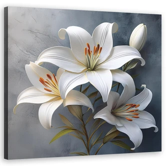 Leinwandbild Blumen Lilien Weiß 