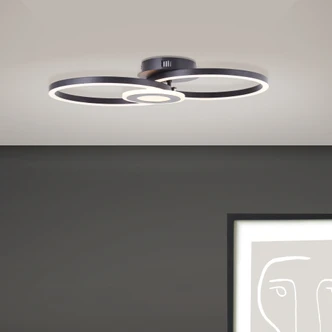 Deckenleuchte Chloe, schwarz, 52 x 30 cm, Metall LED-Deckenleuchte, dimmbar 