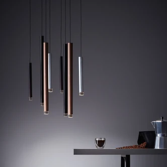 Pendelleuchte Eddy, braun, 180 x 40 cm, Metall 