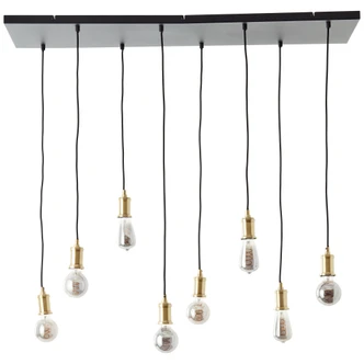 Pendelleuchte Emmanuel, schwarz, 133 x 34,8 cm, Metall Pendel-lampe, dimmbar 