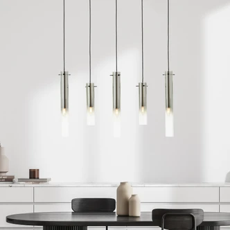 Pendelleuchte Hilla, grau, 95 x 199 cm, Metall Pendelleuchte, dimmbar 