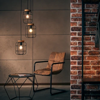 Pendelleuchte Inga, braun, 165 x 42 cm, Holz Pendellampe 