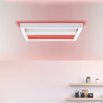 Wand- und Deckenleuchte Janis, weiß, 50 x 50 cm, Deckenlampe, dimmbar Wand- und Deckenleuchte Janis, weiß, 50 x 50 cm, Deckenlampe, dimmbar