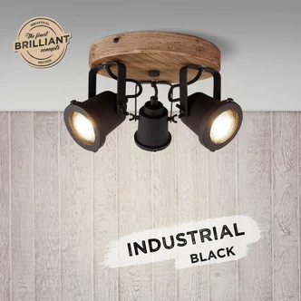 Spotrondell Jesse, braun, 26 x 13 cm, Holz Innenleuchte Spotrondell Jesse, braun, 26 x 13 cm, Holz Innenleuchte