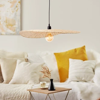 Bambus Pendelleuchte Jonte, braun,  ⌀ 60 cm, Pendellampe 