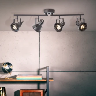 Spotrohr Josefine, Schwarz, 19,5 x 68 cm, Metall Strahler 