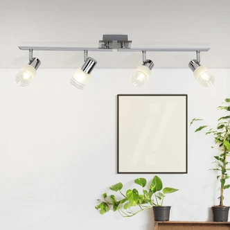 Spotrohr Lana, metallic, 4, 17 x 79 cm, Glas Strahler Spotrohr Lana, metallic, 4, 17 x 79 cm, Glas Strahler