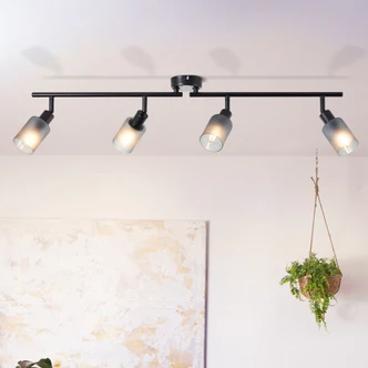Spotrohr Leander, grau, 18 x 86 cm, Glas Lampe Spotrohr Leander, grau, 18 x 86 cm, Glas Lampe