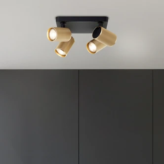 Spotbalken Leonardo, gold, 12,1 x 22 cm, Metall, goldene deckenstrahler 