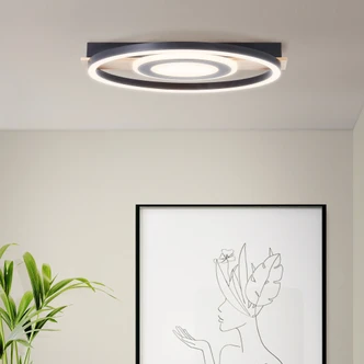 Deckenleuchte Leopold, braun, 5,5 x 39 cm, Holz Moderne LED-Deckenleuchte, dimmbar 