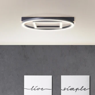 Deckenleuchte Leopold, braun, 5,5 x 39 cm, Holz Moderne LED-Deckenleuchte, dimmbar 