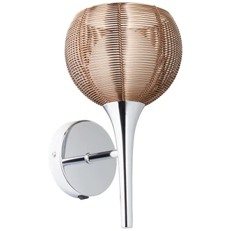 Wandleuchte Maxime, braun, 29,5 x 16 cm, Glas Wandlampe, dimmbar 