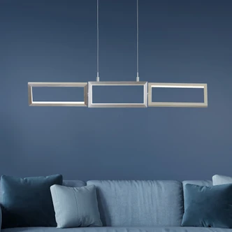 Pendelleuchte Sia, metallic, 150 x 80,5 cm, Metall Pendellampe, dimmbar 