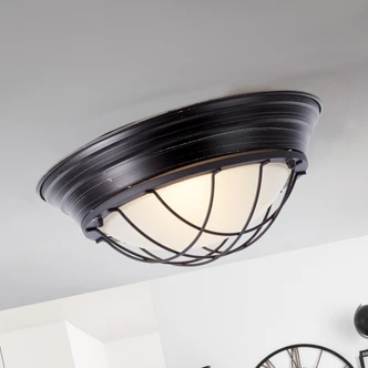 Wand- und Deckenleuchte Sina, schwarz, 14,5 x 34 cm, Glas Deckenlampe, dimmbar 