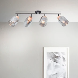 Spotrohr Tim, braun, 23 x 73 cm, Glas Lampe Spotrohr Tim, braun, 23 x 73 cm, Glas Lampe