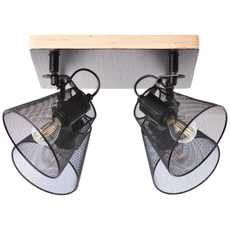 Spotbalken Tom, braun, 38 x 38 cm, Holz Deckenspots, dimmbar Spotbalken Tom, braun, 38 x 38 cm, Holz Deckenspots, dimmbar