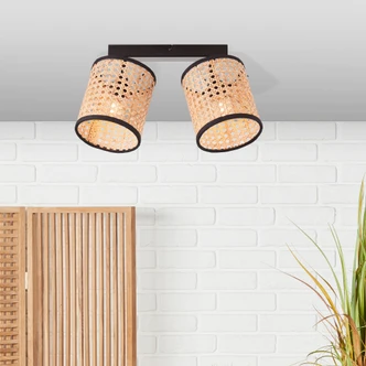 Spotbalken Toni, beige, 21 x 31 cm, Rattan Innenleuchte Spotbalken Toni, beige, 21 x 31 cm, Rattan Innenleuchte
