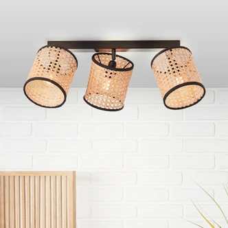 Spotbalken Toni, beige, 21 x 49 cm, Rattan Innenleuchte Spotbalken Toni, beige, 21 x 49 cm, Rattan Innenleuchte