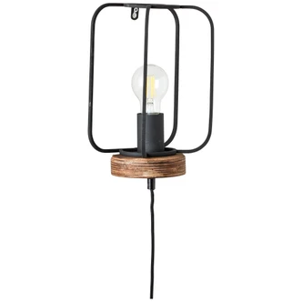 Wandleuchte rosalie, braun, 27 x 20 cm, Holz Wandlampe 