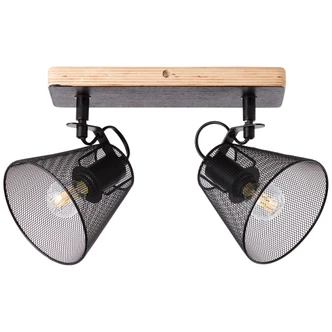 Deckenleuchte Tom, schwarz, 36,8 x 20 cm, Holz Deckenspots, dimmbar 